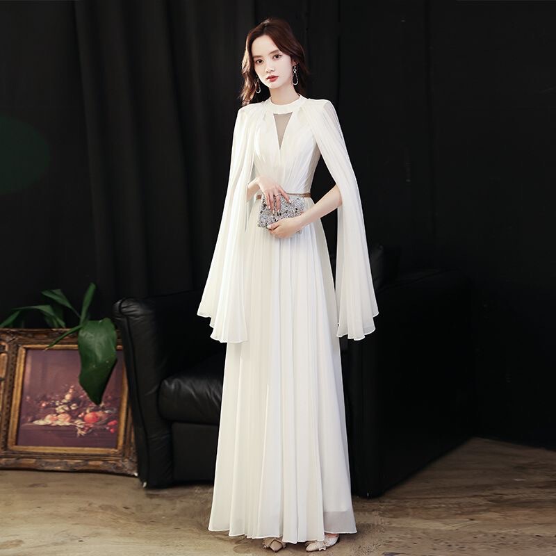 Evening Dress for Women 2025 New Style Light Luxury Niche High-End Sophisticated Annual Meeting Guzheng Art Exam White Performance Dress for Adults Evening Dress for Women 2025 New Style Light Luxury Niche High-End Sophisticated Annual Meeting Guzheng Art Exam White Performance Dress for Adults