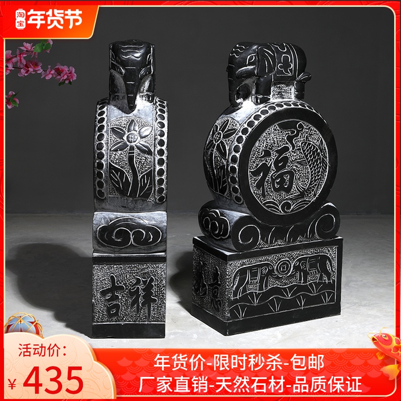 Stone carving door mound with drum stone a pair of household courtyard of ancient elephant stone drum door pier of the Xiaolin