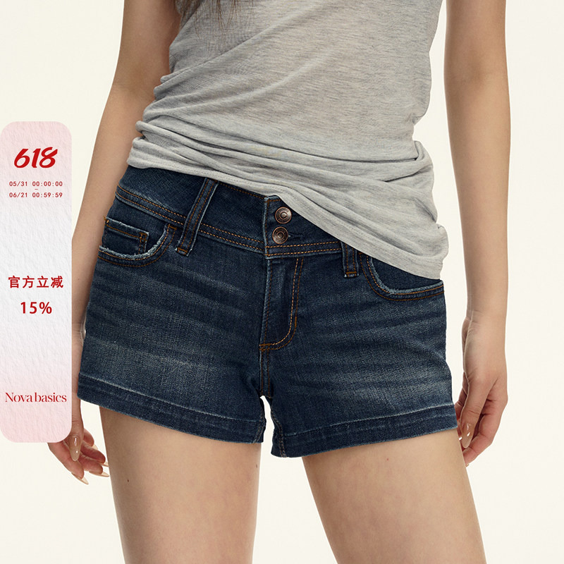 Nova Basics Spring New American Y2K Hot Girl Low-Waist Hot Pants Denim Shorts Women's Summer Hot Pants