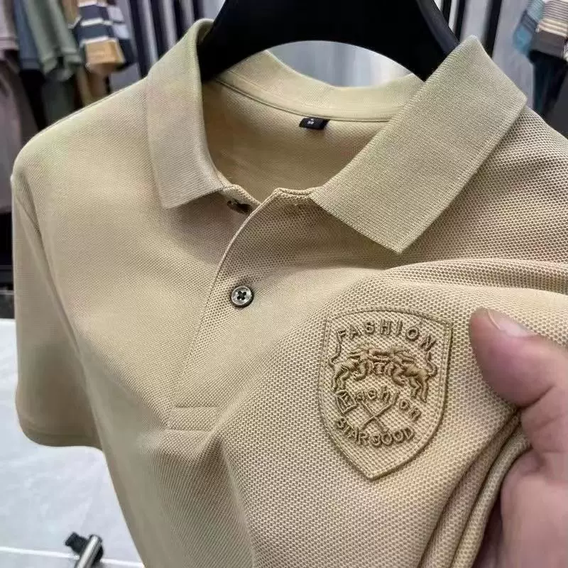 (Кросс-бордер торговля), поло, мужская летняя шелковая футболка, размер плюс