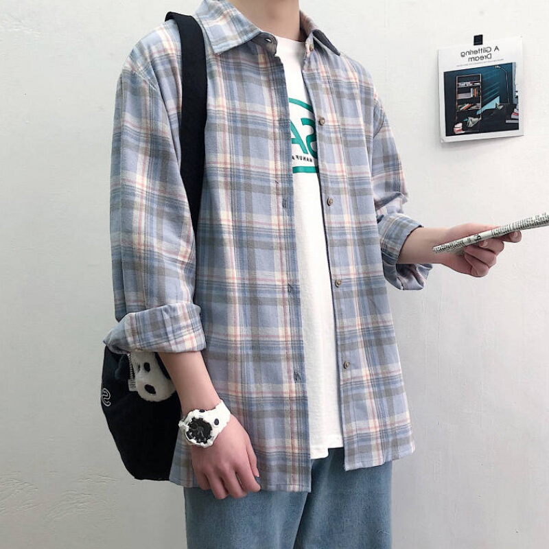 Clearance Sale at the Mall: Men's Pure Cotton Long-Sleeve Shirt, Loose Plaid Casual Shirt, Workwear Jacket for Spring and Autumn Clearance Sale at the Mall: Men's Pure Cotton Long-Sleeve Shirt, Loose Plaid Casual Shirt, Workwear Jacket for Spring and Autumn