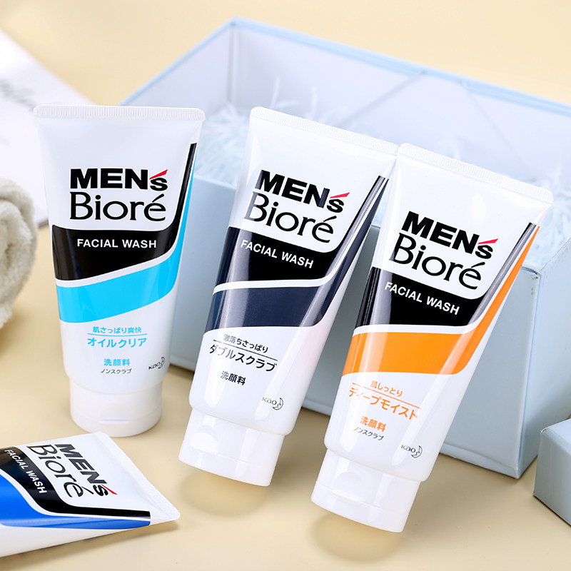 Bonded Japanese flower Wang Biore Biore Men Wash Face Frost Oil and Oil Preservation to Black Head Clean Bread