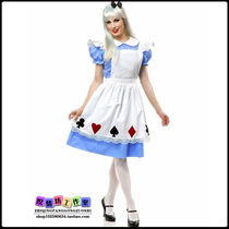 Halloween Costume cosplay Clothing Alice Fantasy Wonderland Maid Service Playing Card Maid Dress