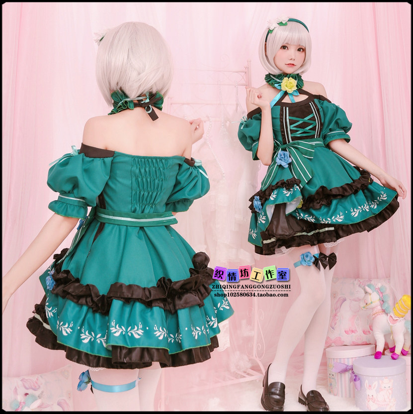 Green elf princess skirt Cos and maid dress cute buddy cosply anime