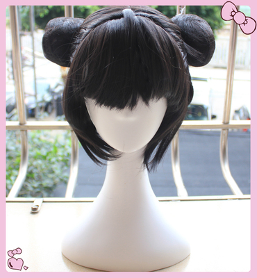 taobao agent Ninja Awakening Series LoveLive Yasaki COS COS Dedicated Double Buns Style Wig High -temperature Silk