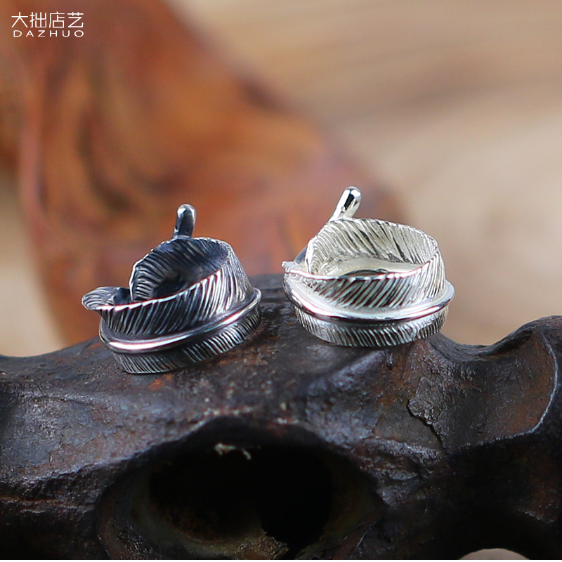 Da Zhuo Shop Art Jiyuan Zhi Legend Feather Spacer Beads Accessories Bracelet Necklace DIY Pendant Separator Handmade Silver Jewelry