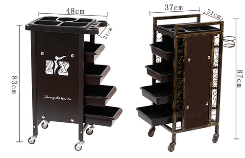 Красота парикмахерская магазин инструмент галерея галерея парикмахерская многофункциональная горячая ящика для красителей бары парикмахерская ручная тележка