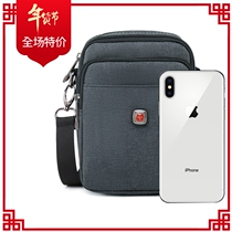Swiss Army Knife Shoulder Bag Mens Messenger Bag Student Canvas Mobile Phone Waist Bag Outdoor Casual Japanese Mens Trendy Bag