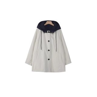 Wang fugui customized contrasting color hooded button loose down jacket 10.29