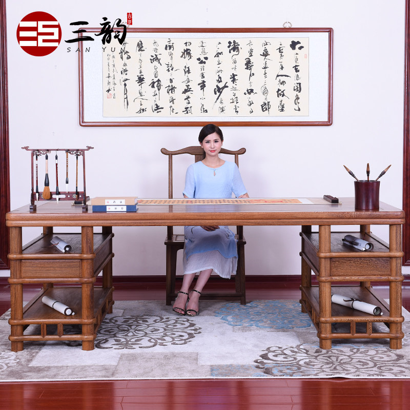 Chicken Wings Wood Painting And Calligraphy Table Solid Wood Calligraphy Table Imitation Ancient Painting Case Chinese Desk Red Wood Desk Book House Furniture