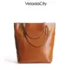 2020 new totter bag large capacity female student soft leather leather shoulder bag women's bag vertical square handbag tide