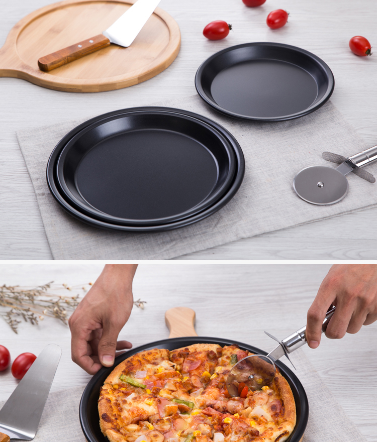 Hộ gia đình không dính bánh pizza đặt khay nướng bánh 6 inch 8 inch 9 inch 10 inch khay nướng bánh pizza công cụ làm khuôn - Tự làm khuôn nướng khuôn làm kem silicon