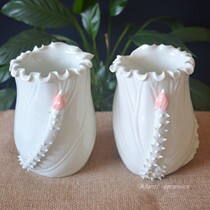 Dehua ceramic desktop hydroponic plant flower insert Lotus decorative art vase fleshy flower pot Creative Pen Holder