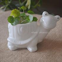 Factory direct white ceramic fleshy plant flowerpot cute mini small animal desktop flower potted personality vase