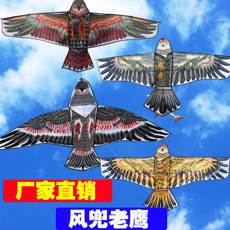 2018 new style eagle kite wholesale manufacturer direct selling bend eagle flat hawk children easy to fly high