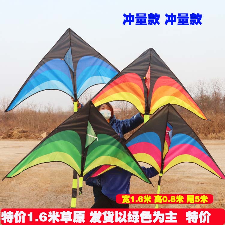 Weifang factory direct size grassland kite wholesale long tail triangle reinforcement Easy to fly children adults