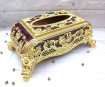 Russian enamel elegant tin tissue box wedding silver tinfoil drawer storage box bar hand tissue box
