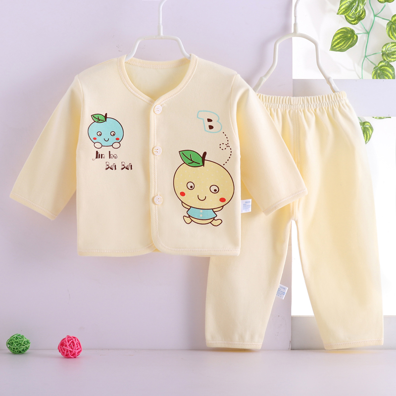 Sơ sinh sư phù hợp với bộ quần cotton mùa thu mùa hè mùa xuân bé bé sơ sinh đồ lót quần áo 0-1 tuổi.