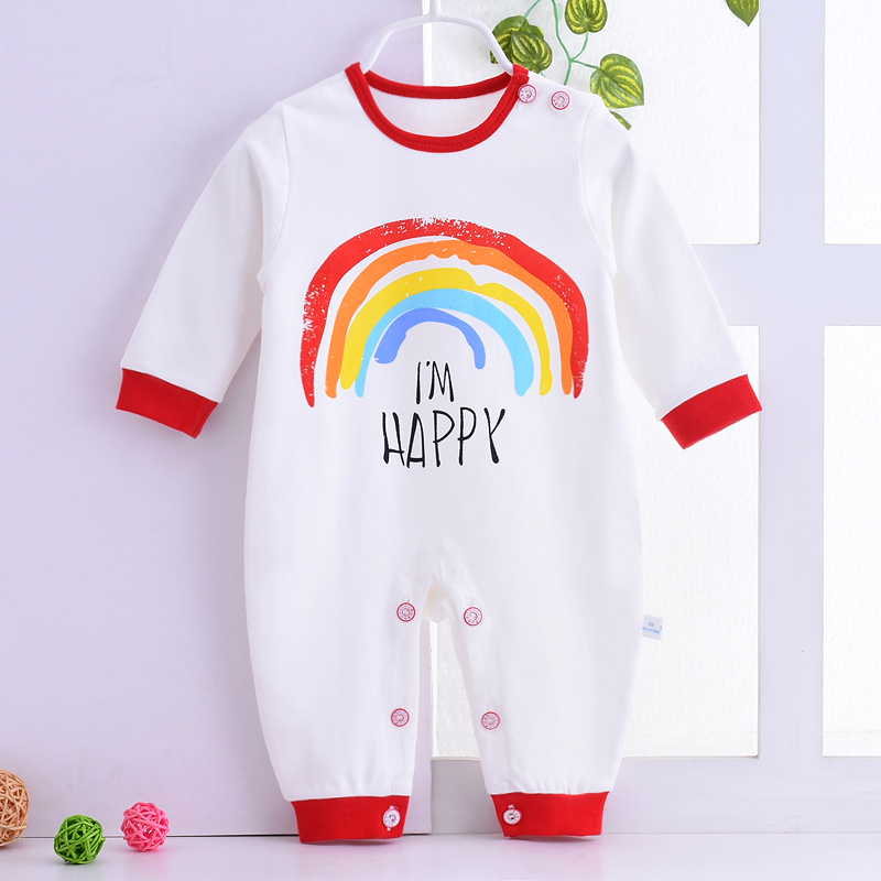 Phòng sơ sinh máy lạnh cho bé Quần áo Xiêm 0-3 tháng cho bé mùa xuân và mùa hè cotton dài tay mũ hoạt hình leo núi cao trào - Áo liền quần bộ body bé gái đáng yêu