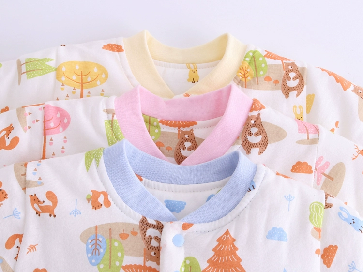 Quần áo sơ sinh cotton mùa thu và mùa đông cotton mỏng người đàn ông và phụ nữ Trẻ sơ sinh cộng với quần áo cotton ấm áp ngoài thủy triều