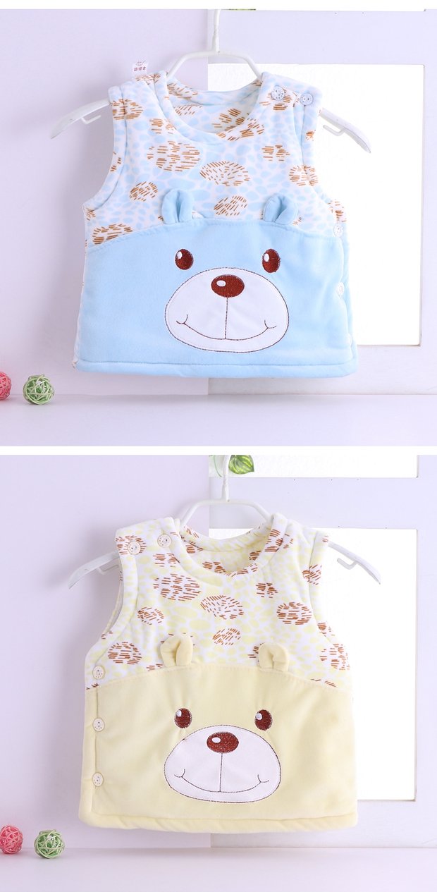 Áo vest sơ sinh dày nhung nhung vest mùa thu đông ấm áp nam nữ ấm áp cộng với áo vest cotton trẻ em áo gió trẻ em