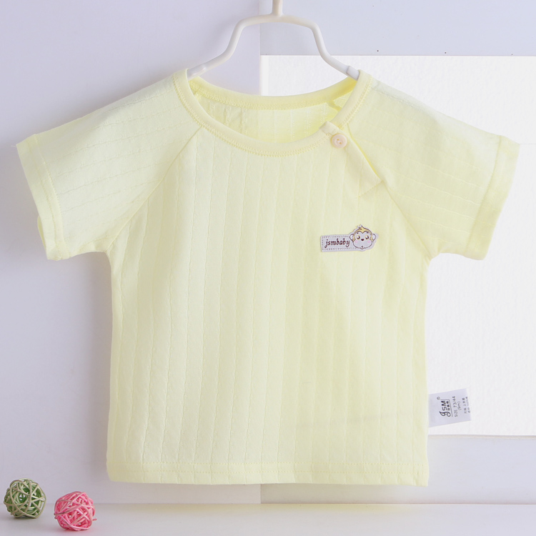 Quần áo trẻ sơ sinh bé jacquard ngắn tay T-Shirt mùa hè nam giới và phụ nữ bé cotton ngắn tay áo mùa hè mùa xuân 0-4 tuổi