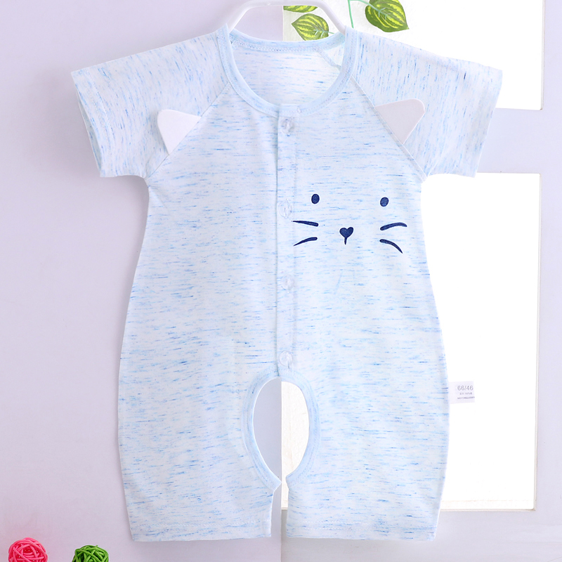 Bé ngắn tay jumpsuit mùa hè phần mỏng cotton trẻ sơ sinh quần áo nữ leo núi quần áo mùa hè nam quần áo trẻ em quần áo mùa hè