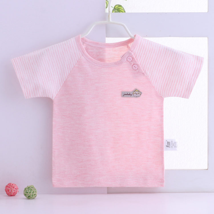 Quần áo trẻ sơ sinh bé jacquard ngắn tay T-Shirt mùa hè nam giới và phụ nữ bé cotton ngắn tay áo mùa hè mùa xuân 0-4 tuổi