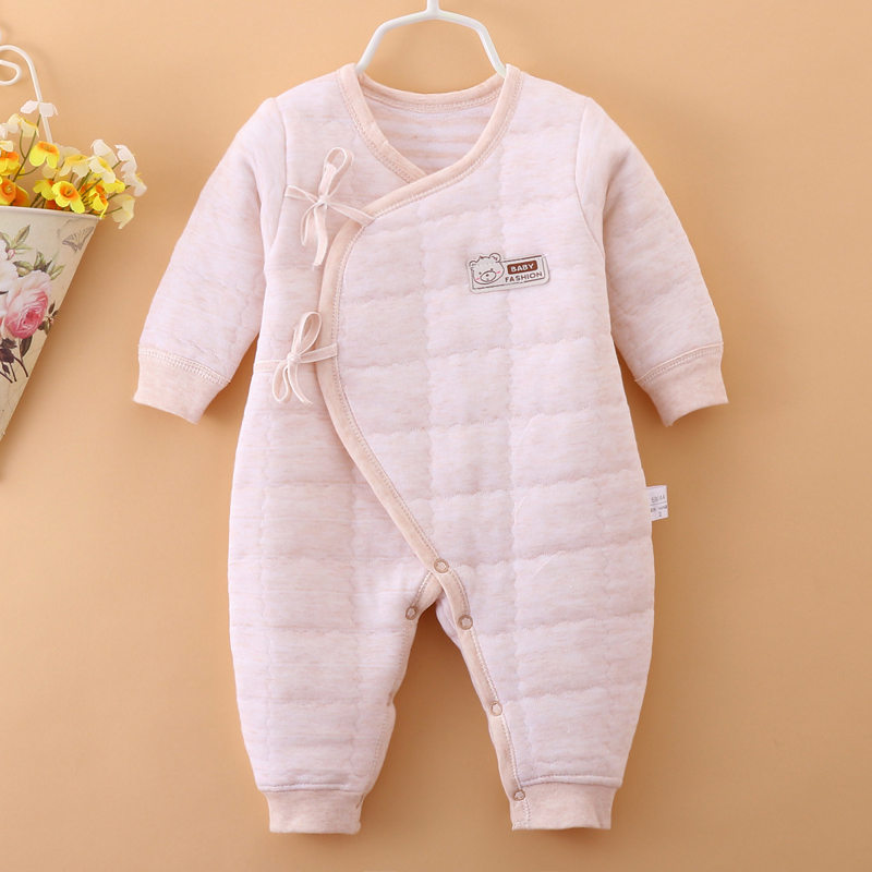 Bộ đồ lót cho bé bằng vải cotton hình tứ giác mùa thu và mùa đông cho bé sơ sinh ấm áp quần áo mùa thu và mùa đông cho bé chăm sóc bụng leo trèo bộ quần áo liền thân