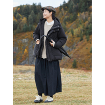 There is no good view city 95 white goose down hooded black down jacket (Nianshan)