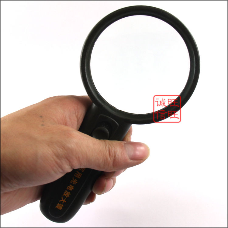 HD magnifying glass with lamp elderly reading mirror High power handheld magnifying glass Desktop LED lighting magnifying glass