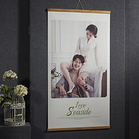 Real Wood Children Write Real Wedding Poster Hotel Photo Enterprise Publicity Customized Hanging Shaft Making Photo Gallery Hang Painting Scroll