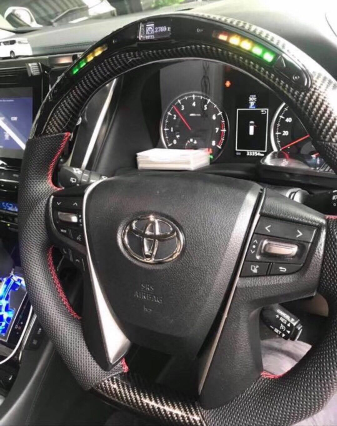 Suitable for Ayrfa LED carbon fiber steering wheel alphard30 series Ayrfa special steering wheel modification