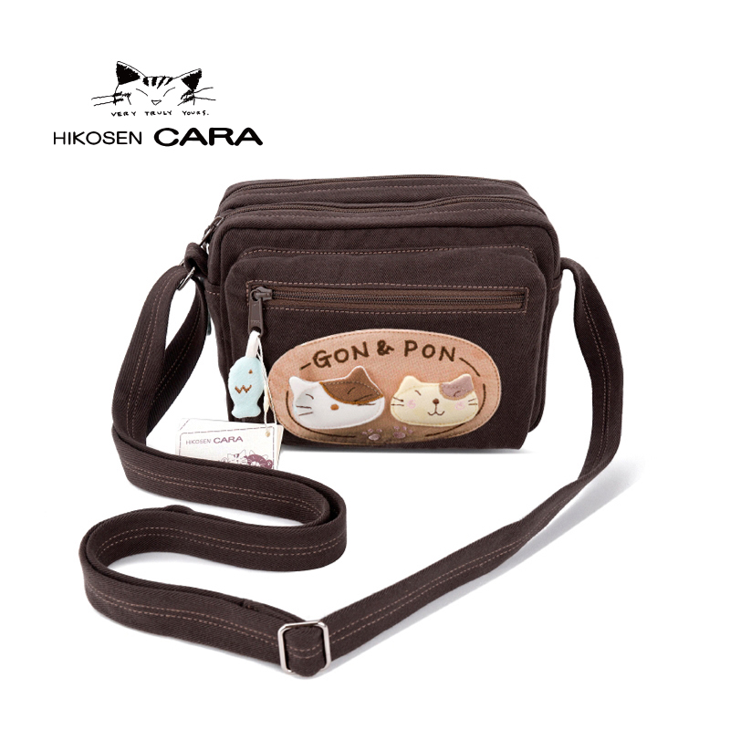 Japanese Carritten Cat Import Women's Bag Original New Items Casual Fashion Day Ensemble Canvas Slanted Satchel Mini Packet Bag
