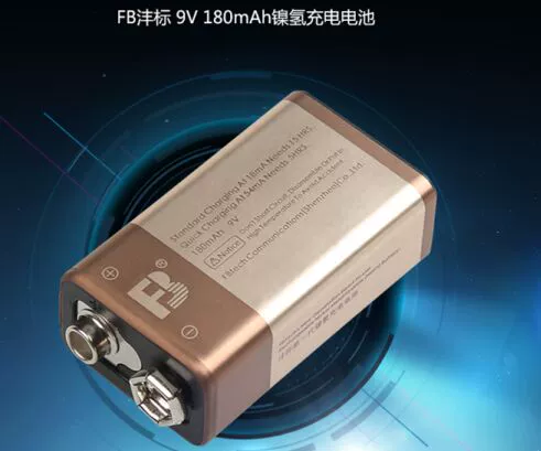 Pin sạc 9V Ni-MH 180mAh Máy đo dòng vạn năng Micrô không dây Pin vuông 1 - Micrô