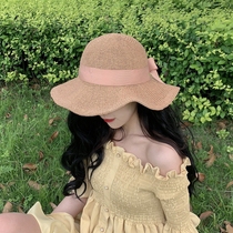 Summer hat children Han version Tidal Shading Sunscreen Great Eatery Fisherman Hats 100 hitch Temperament Grass-woven straw hat