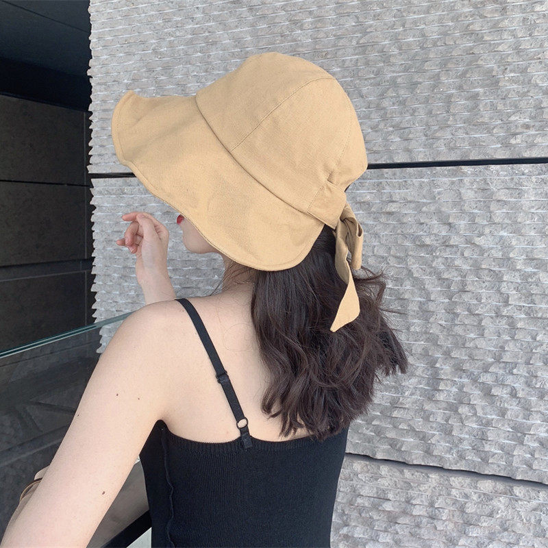 Sun Hat Children Summer Great Hat Peak Butterfly Knot Sunscreen Breathable Out Beach Sun Shade Hat Sweet And Beautiful Art Windproof Basin Cap