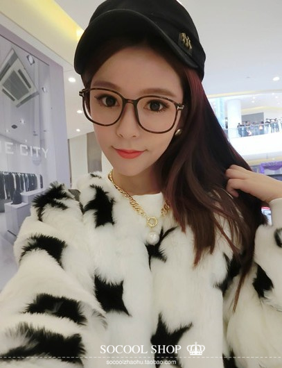 Hàn quốc ulzzang Harajuku vòng retro nói cổ điển khung lớn kim loại trong suốt khung kính phẳng nữ thủy triều