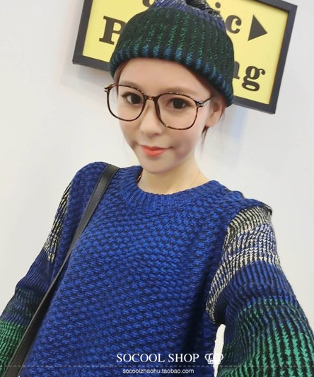 Hàn quốc ulzzang Harajuku vòng retro nói cổ điển khung lớn kim loại trong suốt khung kính phẳng nữ thủy triều