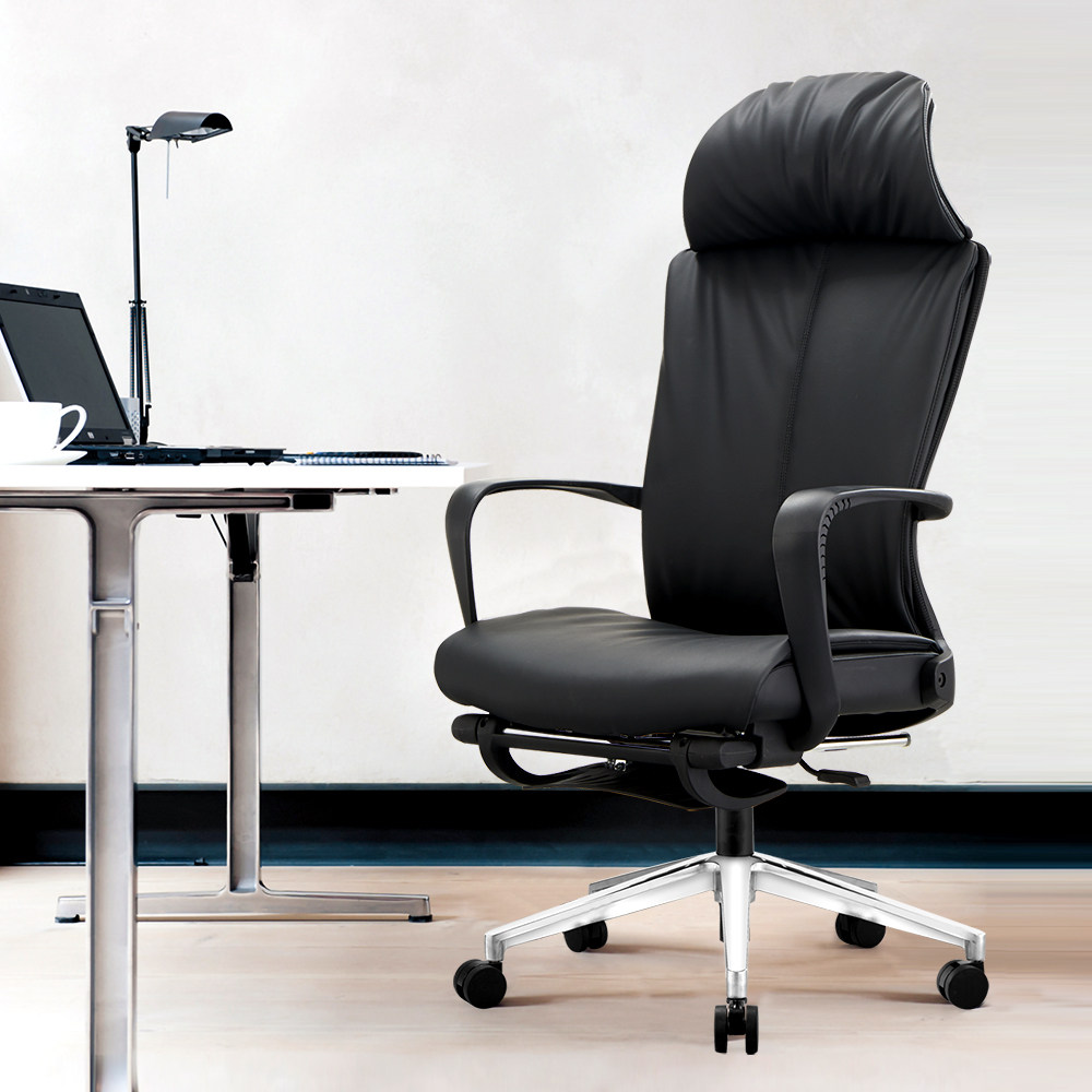 Home computer chair ultra-high back office chair can be flattened chair lunch break chair staff chair ergonomic swivel chair with footrest