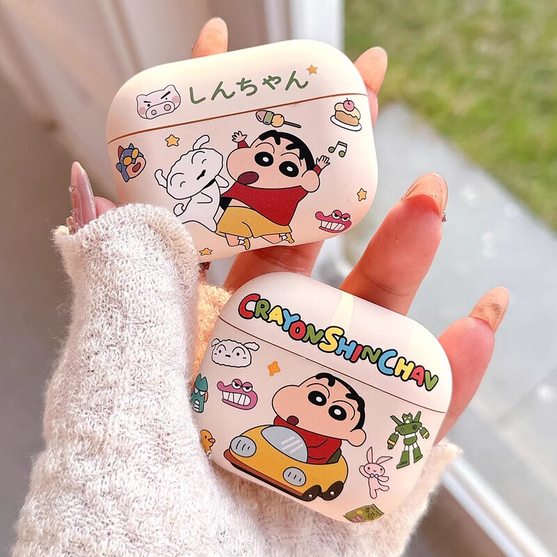 Crayon Shin-Chan Compatible Apple AirPods 4 Protective Case Silicone 4Th Generation AirPods 3 Earphone Case 4Th Generation AirPods 4 Noise-Cancelling Apple Bluetooth Ipods High-End Feel AirPods Pro 2 Case