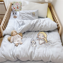 Children Katong Aisha Princess 60 Sky silk Four sets Embroidered Single Quilt Cover Girl Male main Wind Early Childhood Three sets