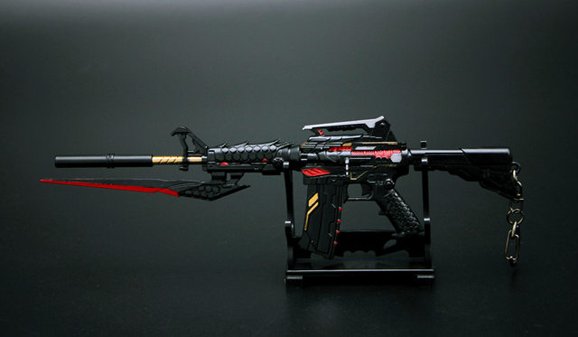 FireWire Weapon Dragon Blood M4A1 Shadowless AK47 Alloy Model Thor Metal Toy Gun Model Keychain Ornament