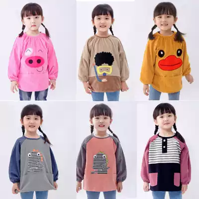 Qixi Beibaobao overcoat waterproof long-sleeved corduroy autumn and winter children's anti-dressing men and women large size children's eating bib