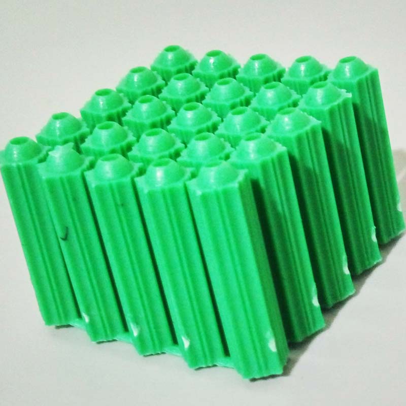 New plastic puffy tube M6 cc national standard one-piece rubber plug 6mm pointed round head 6 wall plugs rose plugs green Peng swelling grains
