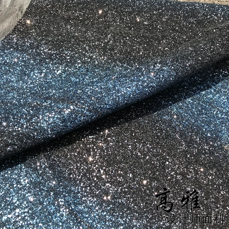 Hoàng gia màu xanh đen sọc ngọc trai long lanh sáng bóng vải sequins rắc vàng nền vải nhà thiết kế thời trang vải - Vải vải tự làm