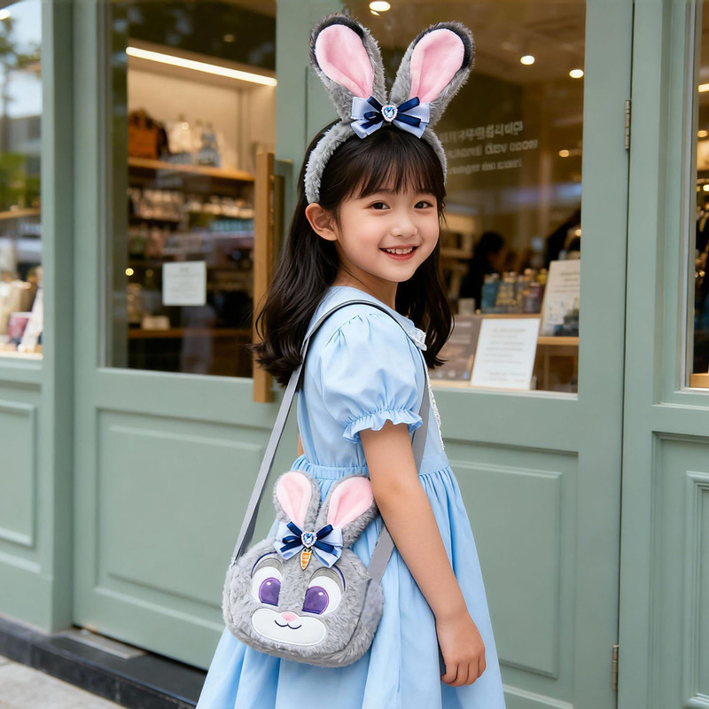 Gift for Little Girl's Birthday, Zootopia Officer Judy Bag, Suitable for Girls, Children, Students Aged 7, 5, 15, Practical