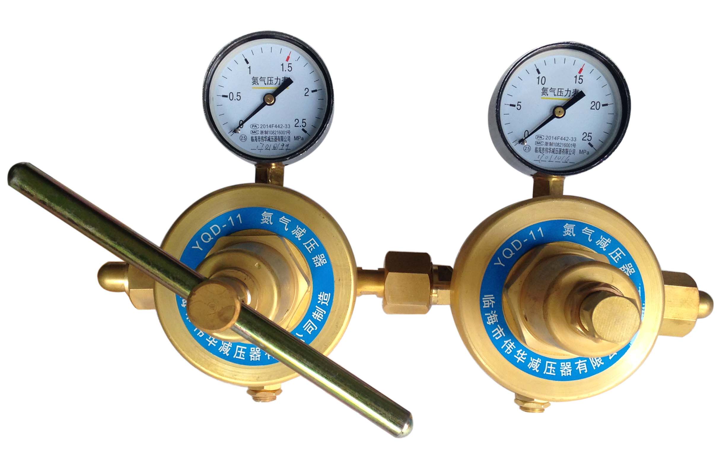 Nitrogen pressure reducer dual-class type YQD-11 type double stage pipe large flow DQJ-11 large valve body mechanical full copper