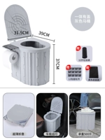 Высокий (37 см в высоту) серого встроенного туалета (с стойкой для стойки для мобильных телефонов) 12 затвердевание 12 пакетов