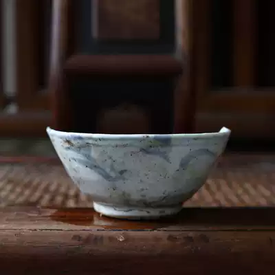 Ming Dynasty Chongzhen blue and white bowl remnant porcelain specimen Ming and Qing Dynasty old porcelain specimen sample Broken porcelain for gold restoration